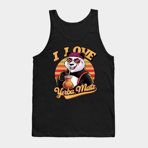 I Love Yerba Mate, Panda Tank Top by Dylante